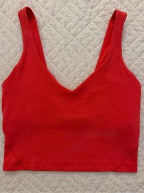 Lululemon Align Cropped V-Neck Bra Tank | Pomegranate | Size 4 | EUC